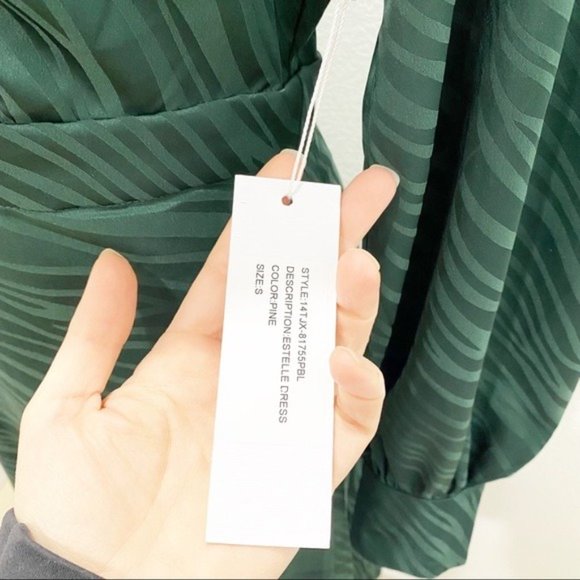 RONNY KOBO Estelle Forest Green Animal Print  V Neck Maxi Dress w/ Slit NWT S - Picture 10 of 11